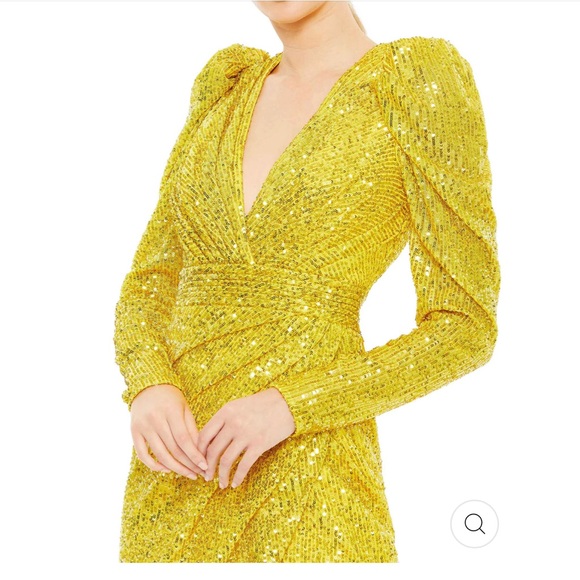 Aleena for MAC DUGGAL 😍SEQUINED SHOULDER PAD COCKTAIL DRESS - Picture 4 of 6
